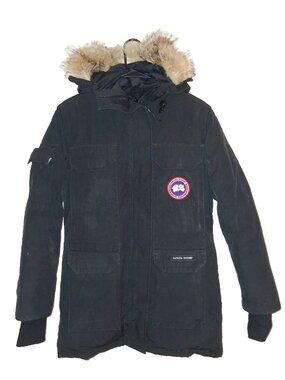 Canada Goose Expedition Parka Black Women's 2XS XXS Real Coyote Fur Jacket 4565L
